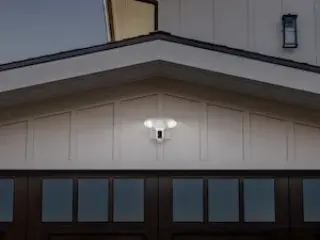 Ring Floodlight Camera installed above garage