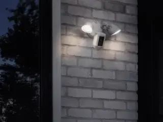 Ring Floodlight Camera brick wall installation
