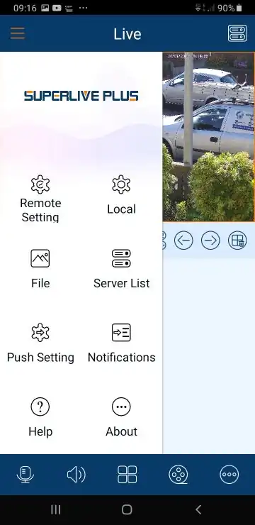 File menu in the CCTV app