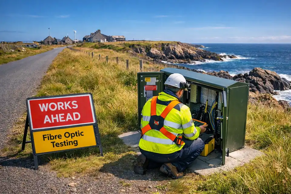 Engineer testing an alarm and CCTV installation