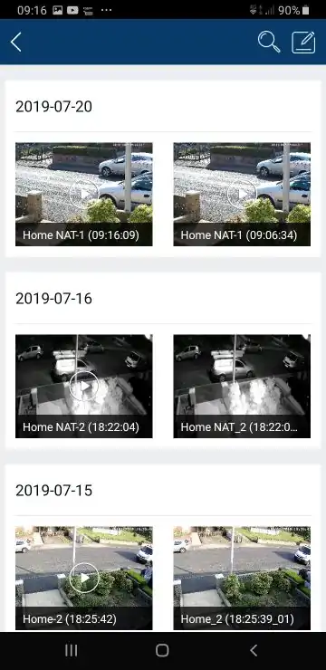 Saved files list